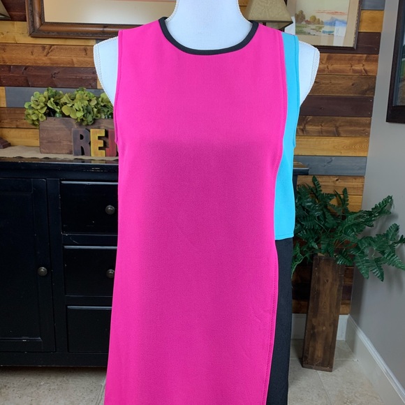 Tahari Arthur Levine Colorblock Dress - Picture 2 of 5